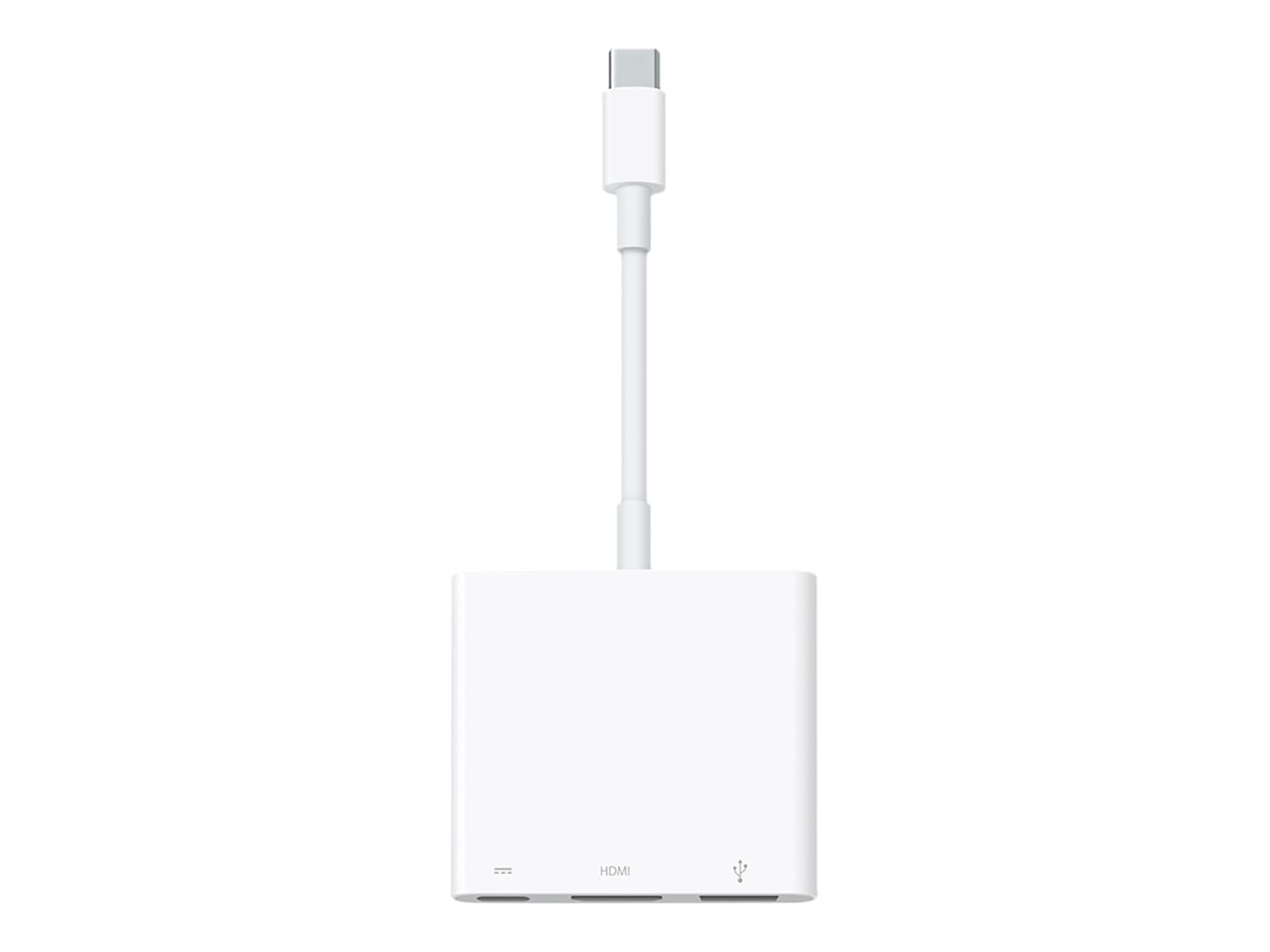 Apple - Adaptador de vídeo - USB-C macho para USB, HDMI, USB-C (alimentação apenas) fêmea - suporte 4K (3840 x 2160)