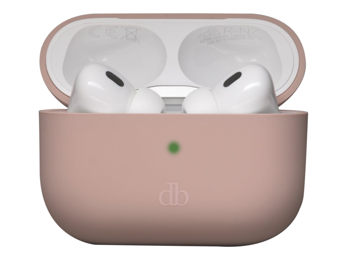 dbramante1928 Costa Rica - Bolsa para auriculares sem fios - plástico reciclado, silicone - areia rosa - para Apple AirPods Pro (2.ª geração)
