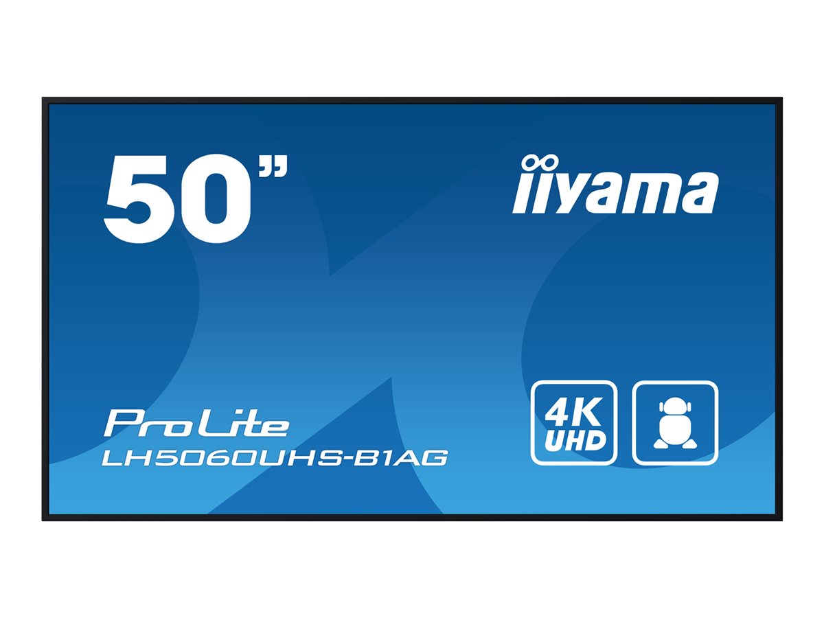 iiyama ProLite LH5060UHS-B1AG - 50" Classe Diagonal (49.5" visível) ecrã LCD com luz de fundo LED - sinalização digital - com leitor multimédia SoC incorporado - Android - 4K UHD (2160p) 3840 x 2160 - de iluminação lateral - preto