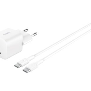Belkin BoostCharge - Adaptador de alimentação - tecnologia PPS - 25 Watt - PD 3.1/PPS, Fast Charge (USB-C) - no cabo: USB-C - com Cabo USB-C (1m)