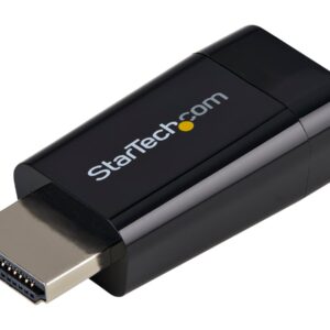 StarTech.com Compact HDMI to VGA Adapter Converter - Ideal for Chromebooks Ultrabooks & Laptops - 1920x1200/1080p - Adaptador de vídeo - HDMI macho para HD-15 (VGA) fêmea - 4.5 cm - preto - ativo - para P/N: DKT30CSDHPD3, SV211HDUC, SV221HUC4K