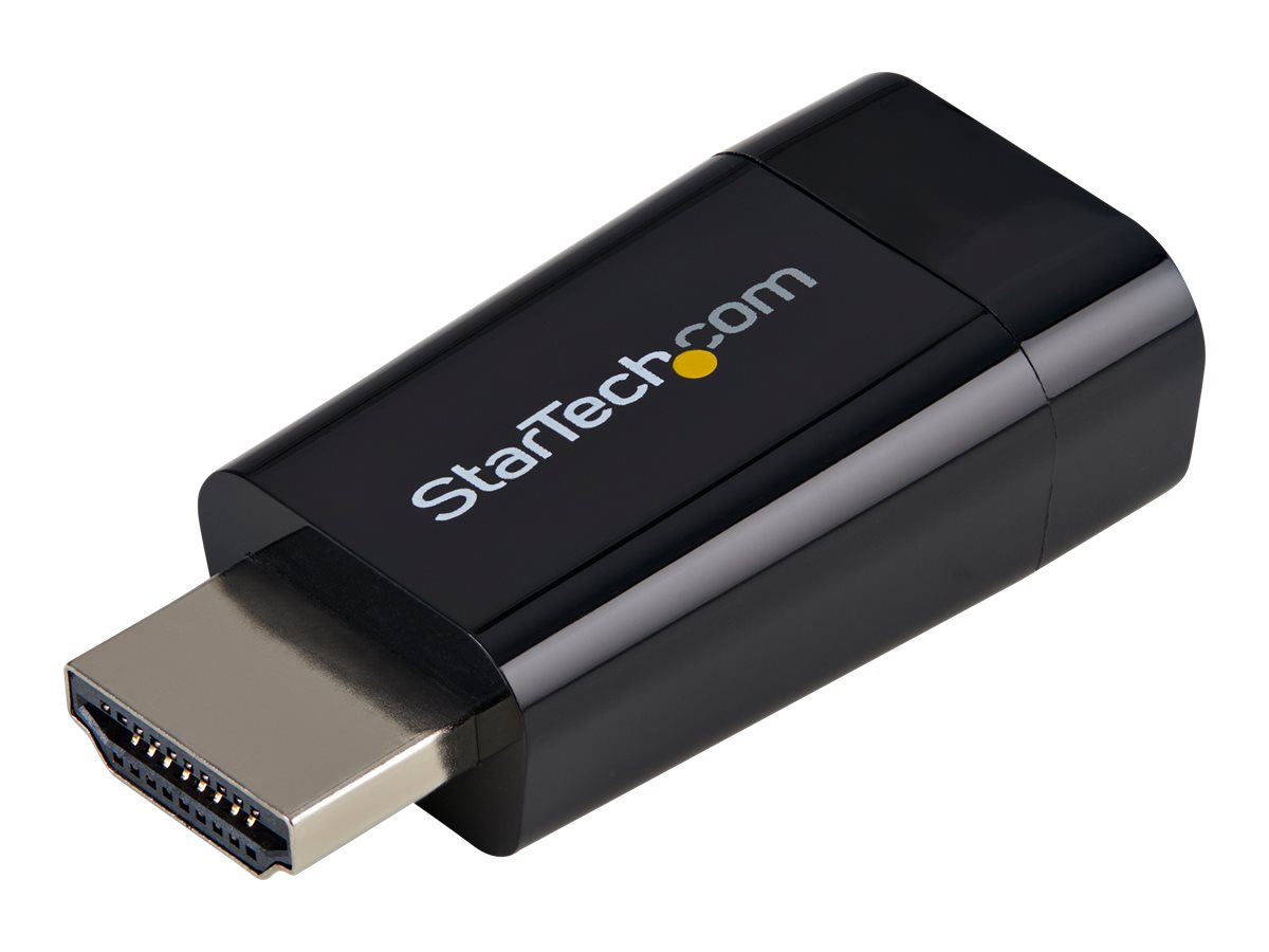StarTech.com Compact HDMI to VGA Adapter Converter - Ideal for Chromebooks Ultrabooks & Laptops - 1920x1200/1080p - Adaptador de vídeo - HDMI macho para HD-15 (VGA) fêmea - 4.5 cm - preto - ativo - para P/N: DKT30CSDHPD3, SV211HDUC, SV221HUC4K