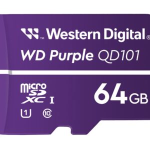 WD Purple - Cartão de memória flash - 64 GB - UHS-I U1 / Class10 - microSDXC - púrpura