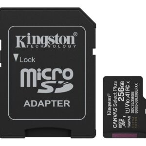 Kingston Canvas Select Plus - Cartão de memória flash (adaptador SD Incluído) - 256 GB - A1 / Video Class V10 / UHS-I U1 / Class10 - microSDXC UHS-I