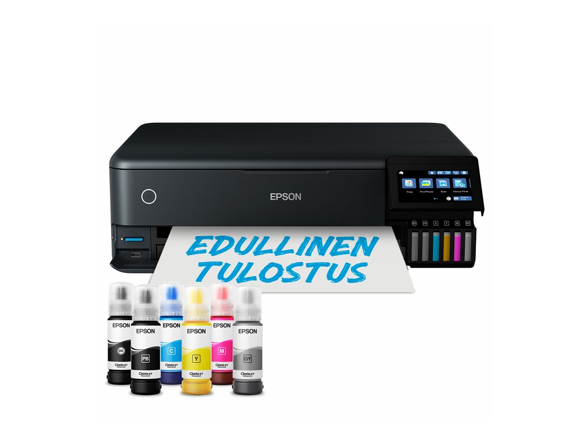 Epson EcoTank ET-8550 - Impressora multi-funções - a cores - jacto de tinta - recarregável - A3 (media) - até 16 ppm (impressão) - USB, LAN, Wi-Fi(ac), host USB - preto - Image 3