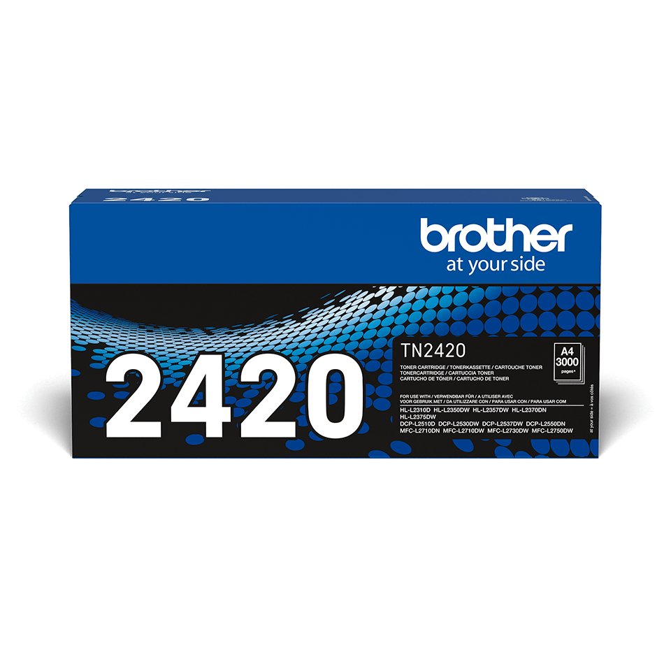 Brother TN2420 - Alto Rendimento - preto - original - cartucho de toner - para Brother DCP-L2510, L2530, L2537, L2550, HL-L2310, L2370, L2375, MFC-L2710, L2713