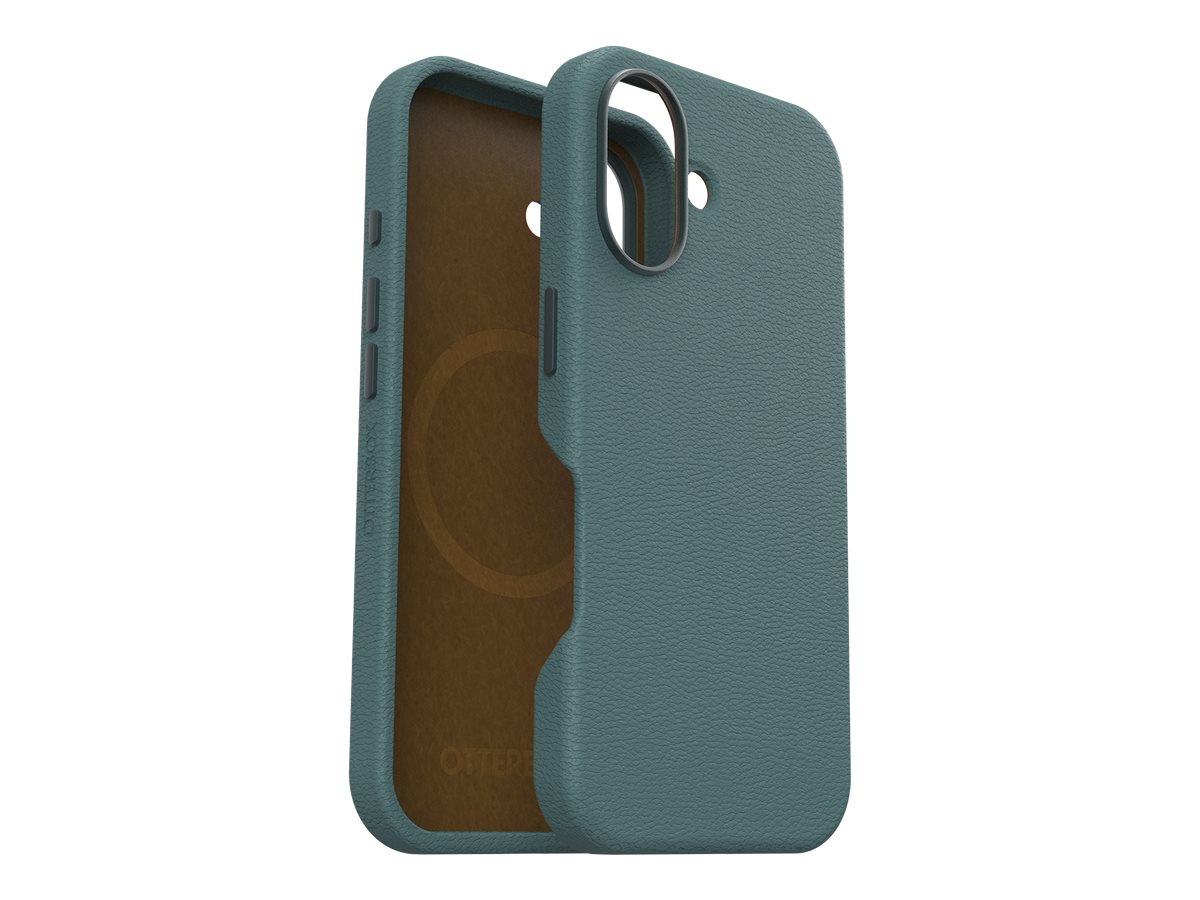 OtterBox Symmetry Series - Tampa posterior para telemóvel - compatibilidade MagSafe - cabedal verde, poliuretano - sálvia (verde) - para Apple iPhone 16
