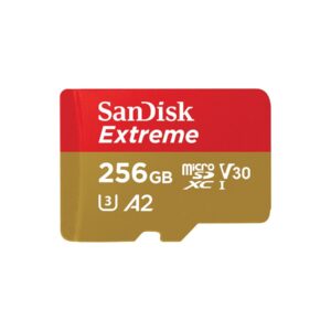 SanDisk Extreme - Cartão de memória flash - 256 GB - A2 / Video Class V30 / UHS-I U3 / Class10 - microSDXC UHS-I