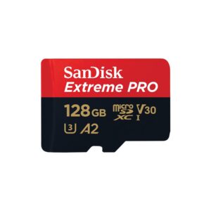 SanDisk Extreme Pro - Cartão de memória flash (adaptador microSDXC para SD Incluído) - 128 GB - A2 / Video Class V30 / UHS-I U3 / Class10 - microSDXC UHS-I