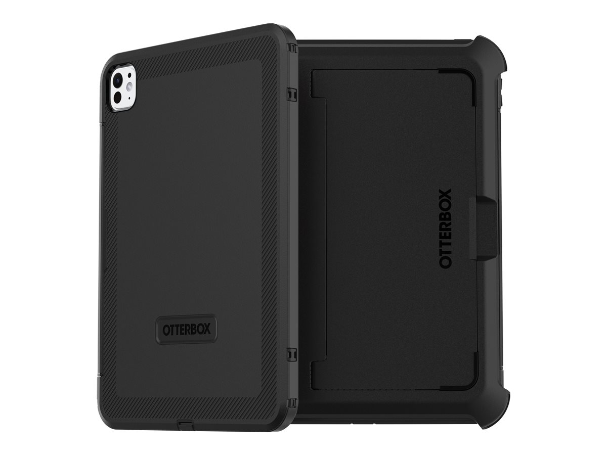 OtterBox Defender Series - Estojo de protecção tampa posterior para tablet - resistente - policarbonato, elastómero termoplástico (TPE) - preto - 11" - para Apple 11-inch iPad Pro (M4)