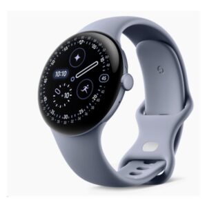 Google Pixel Watch 4 - 45 mm - alumínio pedra da lua acetinada - relógio inteligente Com banda ativa - fluorelastômero com revestimento tátil - pedra da lua - tamanho da banda: L - 32 GB - UWB, NFC, Bluetooth, Wi-Fi 6 - 36.7 g