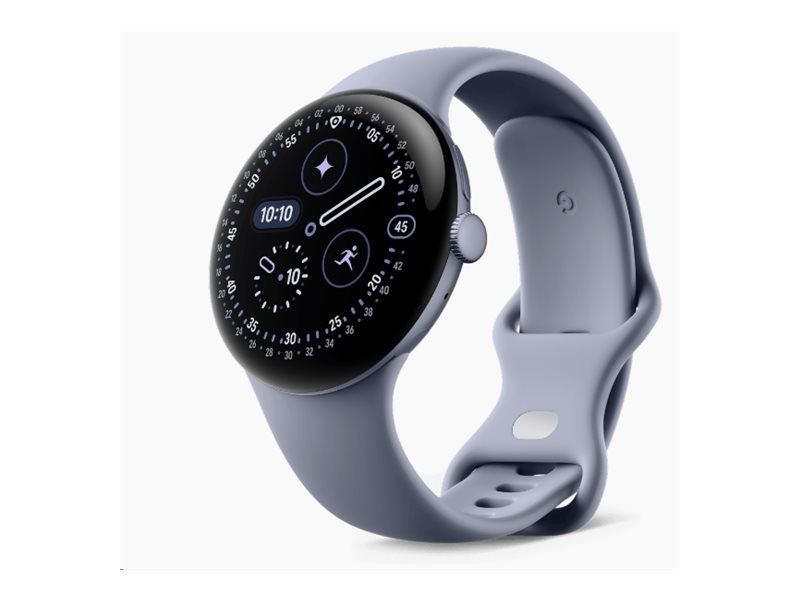 Google Pixel Watch 4 - 45 mm - alumínio pedra da lua acetinada - relógio inteligente Com banda ativa - fluorelastômero com revestimento tátil - pedra da lua - tamanho da banda: L - 32 GB - UWB, NFC, Bluetooth, Wi-Fi 6 - 36.7 g