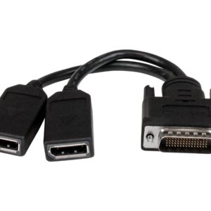 StarTech.com DMS-59 to DisplayPort - 8in - DMS 59 to 2x DP - Y Cable - DMS-59 Adapter - DisplayPort Splitter Cable - LFH Cable (DMSDPDP1) - Divisor de tela - DisplayPort (F) para DMS-59 (M) - 20.3 cm - moldado, parafusos manuais - preto