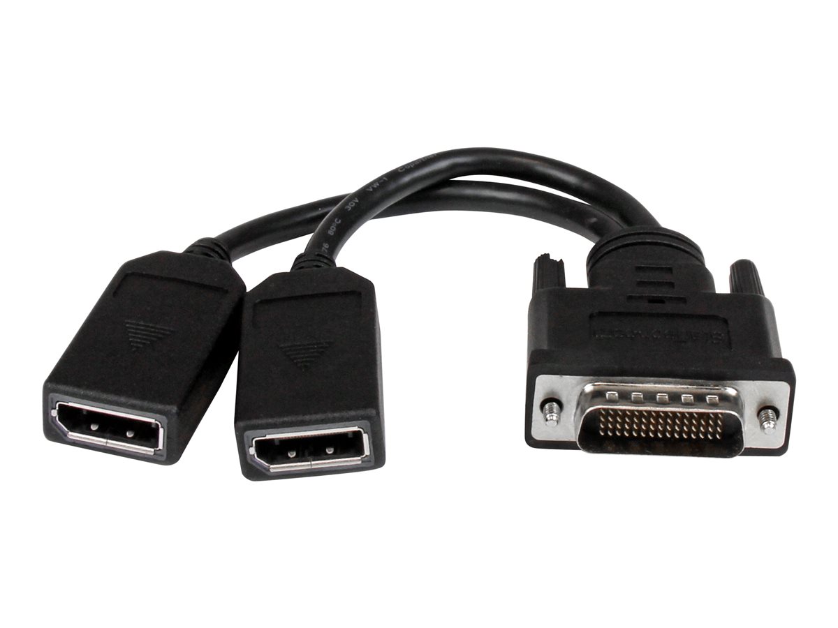 StarTech.com DMS-59 to DisplayPort - 8in - DMS 59 to 2x DP - Y Cable - DMS-59 Adapter - DisplayPort Splitter Cable - LFH Cable (DMSDPDP1) - Divisor de tela - DisplayPort (F) para DMS-59 (M) - 20.3 cm - moldado, parafusos manuais - preto