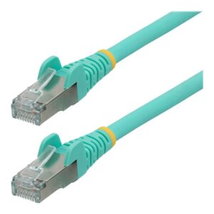 StarTech.com 1m CAT6a Ethernet Cable - Aqua - Low Smoke Zero Halogen (LSZH) - 10GbE 500MHz 100W PoE++ Snagless RJ-45 w/Strain Reliefs S/FTP Network Patch Cord - cabo patch - 1 m - aqua