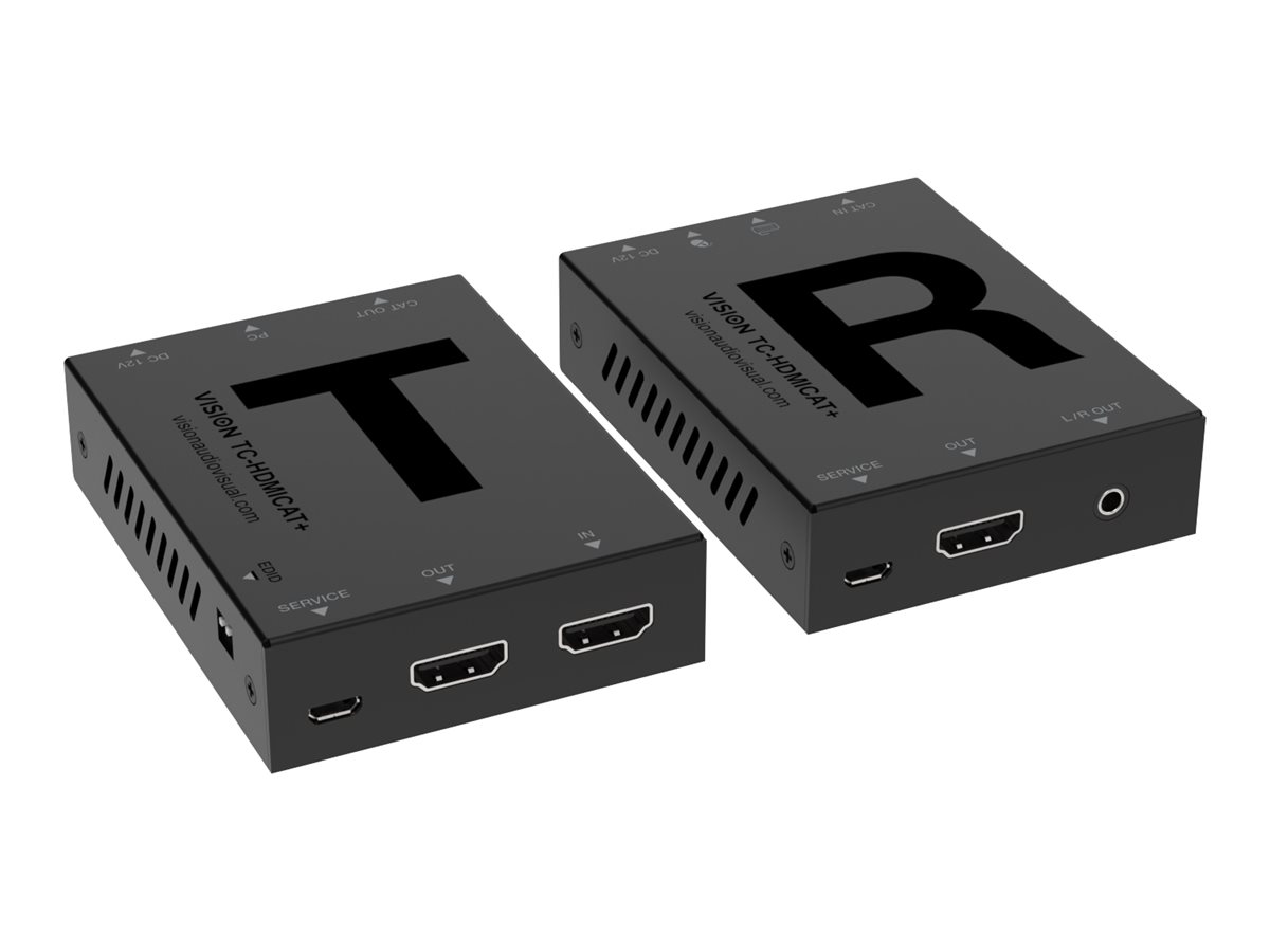 HDMI and USB over CAT5e/6/6A cable up to 70 m long - 4K at 60 Hz 4:4:4 - one to one only - only one power supply required, can be used at either end - KVM function with two USB 1.1 ports on the receiver - plug and play - 18 Gbps video bandwidth - HDC