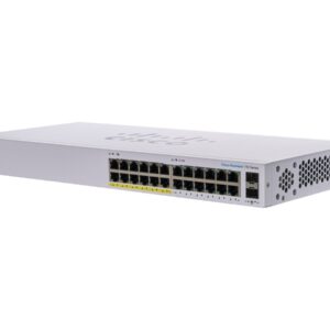 Cisco Business 110 Series 110-24PP - Interruptor - sem gestão - 12 x 10/100/1000 (PoE) + 12 x 10/100/1000 + 2 x combo Gigabit SFP - montável em trilho, desktop, montável na parede - PoE (100 W)