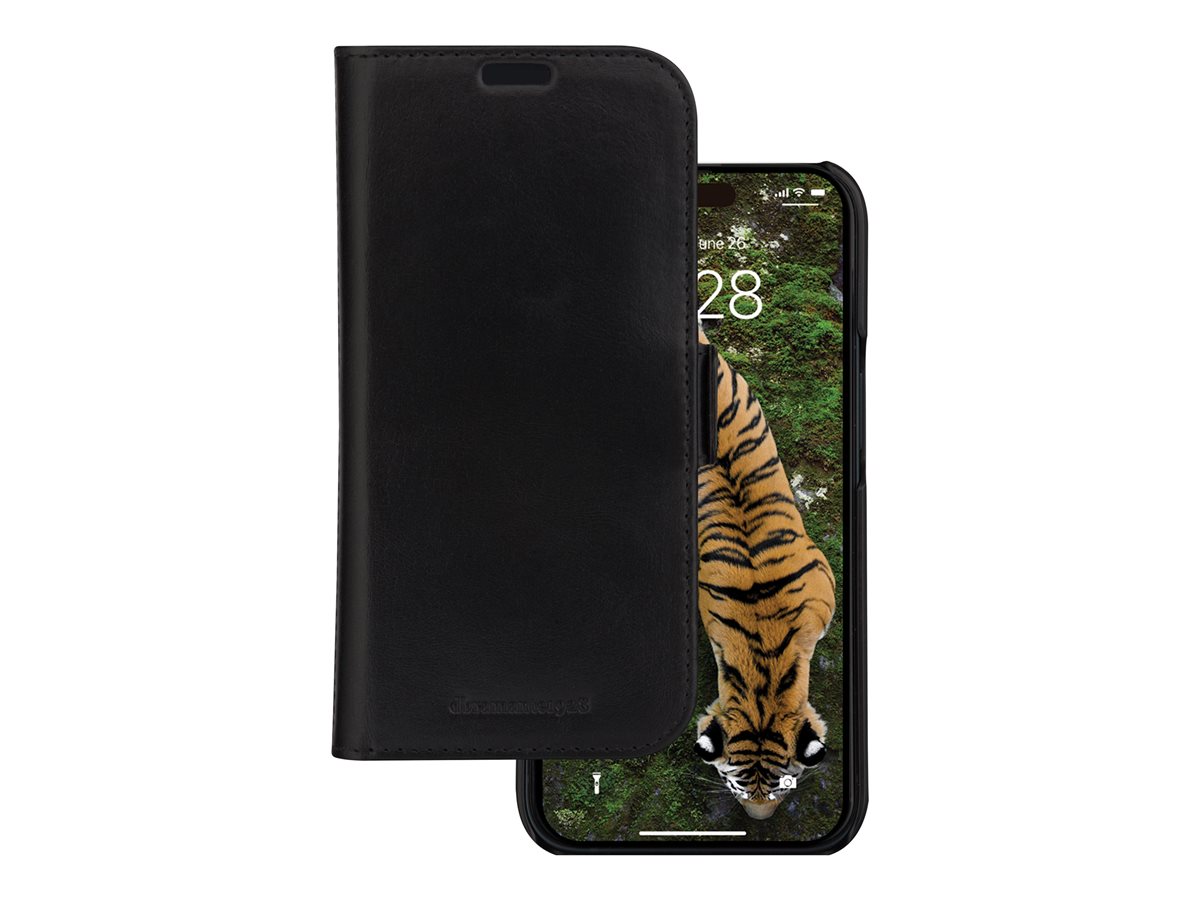 dbramante1928 Lynge - Capa flip cover para telemóvel - couro com granulação plena - preto - para Apple iPhone 13, 14, 15, 16e