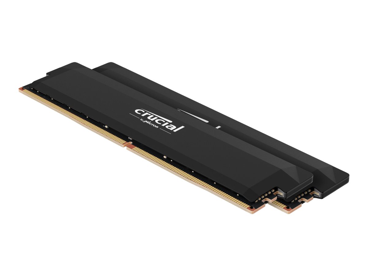 Crucial Pro OC - DDR5 - kit - 64 GB: 2 x 32 GB - DIMM 288-pin - 3000 MHz / PC5-48000 - CL40 - 1.35 V - unbuffered - on-die ECC - preto