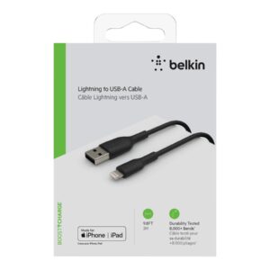 Belkin BoostCharge - Cabo Lightning - Lightning macho para USB macho - 3 m - preto