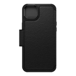 OtterBox Strada Series - Capa flip cover para telemóvel - compatibilidade MagSafe - policarbonato, fecho de metal, couro genuíno - sombra - para Apple iPhone 14 Plus