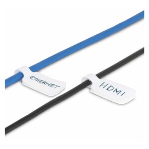 StarTech.com 3.5in (9cm) Cable Labels, 100 Pack White, Cable/Cord Tags (CABLE-TAG-HLWH) - Etiquetas de identificação de cabos - fecho de gancho a gancho, escreva em - 9 cm - branco (pacote de 100)