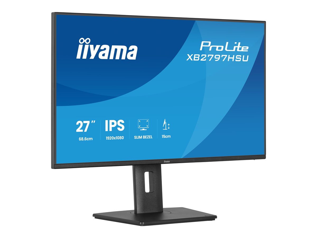 iiyama ProLite XB2797HSU-B1 - Monitor LED - 27" - 1920 x 1080 Full HD (1080p) @ 120 Hz - IPS - 350 cd/m² - 1500:1 - 4 ms - HDMI, DisplayPort - altifalantes - preto, mate