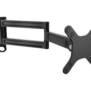 StarTech.com Monitor Wall Mount - Dual Swivel - Supports 13'' to 34'' Monitors - VESA Monitor / TV Wall Mount - Wall Mount Swivel Monitor Arm - Black (ARMWALLDS) - Kit de montagem (placa de fixação, parafusos, braço do monitor) - braço ajustável - pa