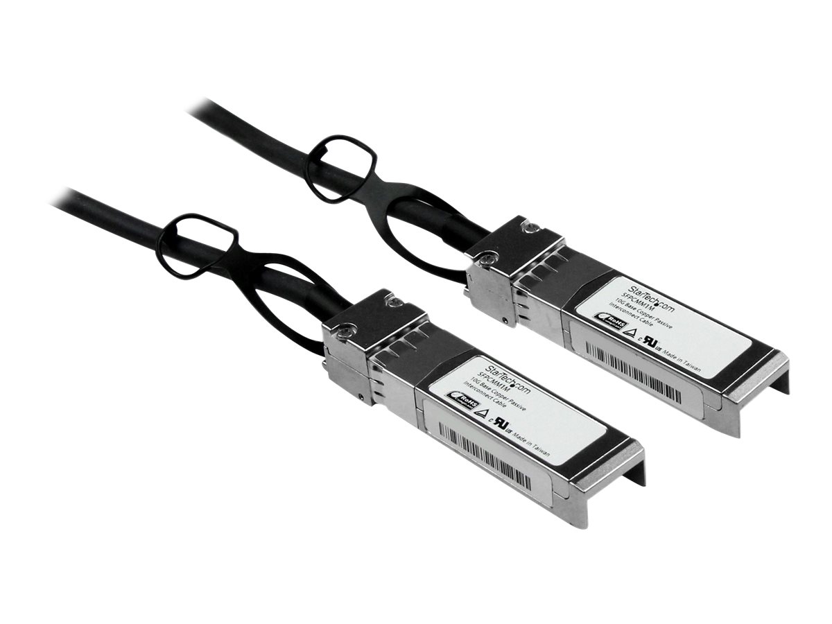 StarTech.com Cisco SFP-H10GB-CU1M Compatible 1m 10G SFP+ to SFP+ Direct Attach Cable Twinax, 10GbE SFP+ Copper DAC 10Gbps Low Power Passive Transceiver Module DAC, Cisco Firepower ASR920 - Lifetime Warranty (SFPCMM1M) - Cabo de ligação directa - SFP+