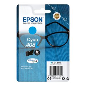 Epson 408L - 21.6 ml - azul cyan - original - blister - tinteiro - para WorkForce Pro WF-C4810DTWF