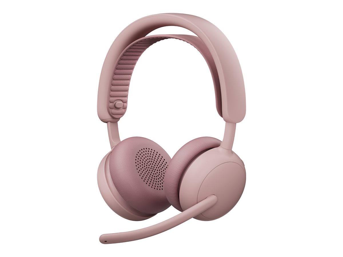 Logitech Zone Wireless 2 ES - Auscultadores - no ouvido - bluetooth - sem fios, com cabo - cancelamento de ruído activo - USB-C - rosa - Certificado para Microsoft Teams