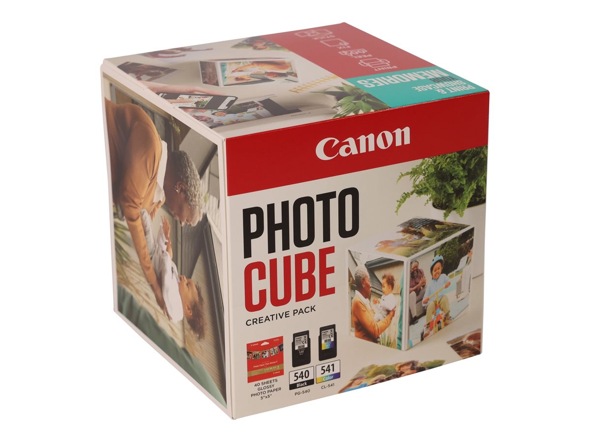 Canon Photo Cube Creative Pack - Brilhante - pack de 2 - preto, cor (ciano, magenta, amarelo) - original - azul - kit de tinteiro / papel - para PIXMA TS5150, TS5151