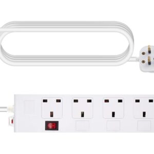 Four UK sockets - AC 230 V - white