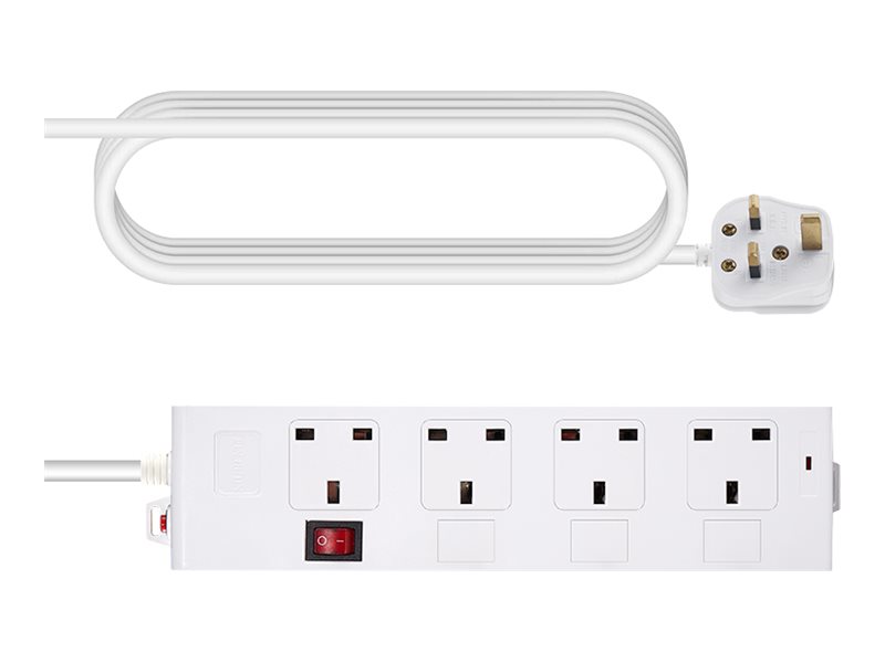 Four UK sockets - AC 230 V - white