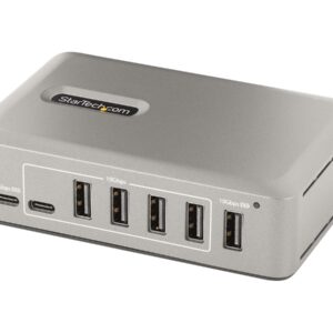 StarTech.com 10-Port USB-C Hub, 8x USB-A + 2x USB-C, Self-Powered w/ 65W Power Supply, USB 3.1 10Gbps Hub w/ BC1.2 Charging, Desktop/Laptop USB Hub with 3ft Locking USB-IF Certified Cable - USB Expansion Hub (10G8A2CS-USB-C-HUB) - hub - 10 portas