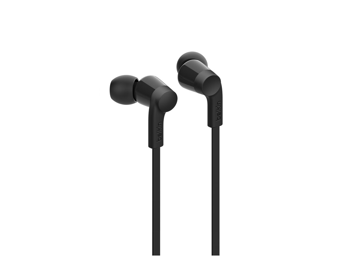 Belkin ROCKSTAR - Auscultadores intra-aurais com microfonoe - intra-auricular - com cabo - USB-C - isolamento de ruído - preto