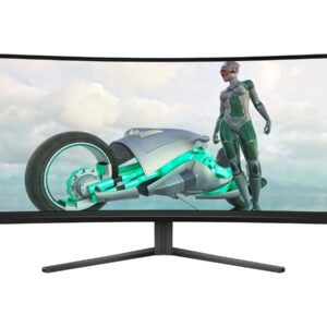 Philips Evnia 3000 34M2C3500L - Monitor LED - gaming - curvo - 34" - 3440 x 1440 WQHD @ 180 Hz - Fast VA - 300 cd/m² - 4000:1 - HDR10 - 1 ms - 2xHDMI, DisplayPort - carvão vegetal