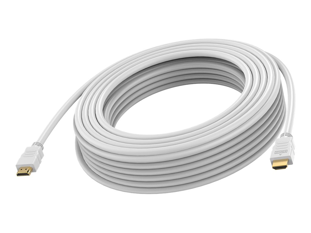 15 m HDMI cable - 8k at 60 hz - HDMI version 2.1 - 48 gbps - double shielded - gold plated connectors - HDMI (m) to HDMI (m) - outer diameter 8.7 mm - 26 awg - white
