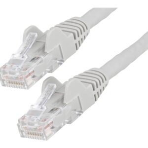StarTech.com 2m LSZH CAT6 Ethernet Cable, 10 Gigabit Snagless RJ45 100W PoE Network Patch Cord with Strain Relief, CAT 6 10GbE UTP, Grey, Individually Tested/ETL, Low Smoke Zero Halogen - Category 6 - 24AWG (N6LPATCH2MGR) - cabo patch - 2 m - cinza