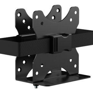 Mini PC thin client mount - fixes a mini PC to the underside of a desk or a monitor desk arm between the vesa bracket and the display - 75 x 75 or 100 x 100 - double-Articulated - accommodates devices from 17 to 70 mm thick - swl 5 kg - matt black