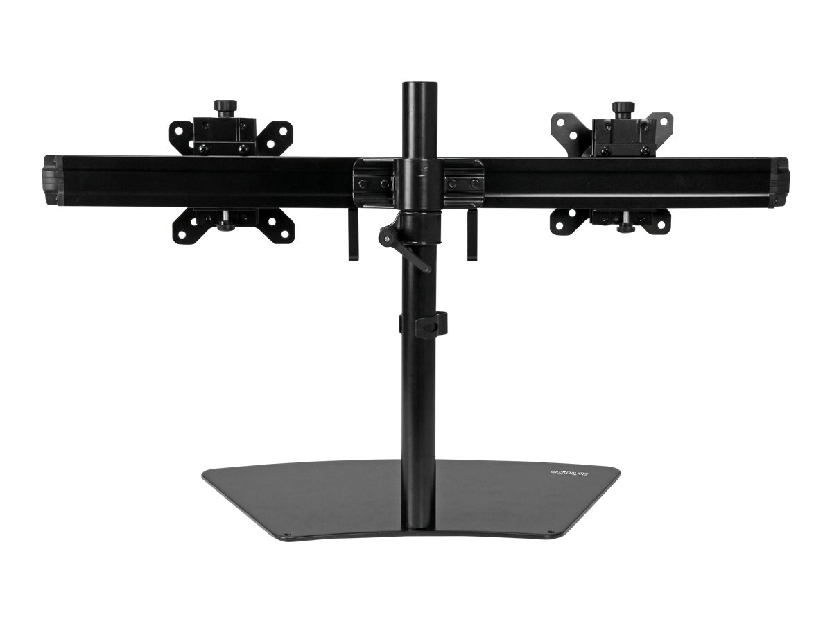 StarTech.com Dual Monitor Mount - Supports Monitors 12" to 24" - Adjustable - VESA Monitor Stand for Desk - Low Profile Base - Horizontal - Black (ARMBARDUO) - Plataforma - braço ajustável - para visor LCD - plástico, aço, alumínio - preto - tamanho - Image 3