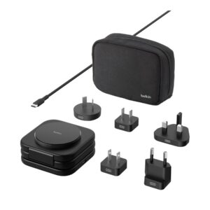 Belkin BoostCharge Pro 3-in-1 - Almofada de carregamento sem fios - magnético com Qi2 + adaptador de energia AC - 15 Watt - 3 A