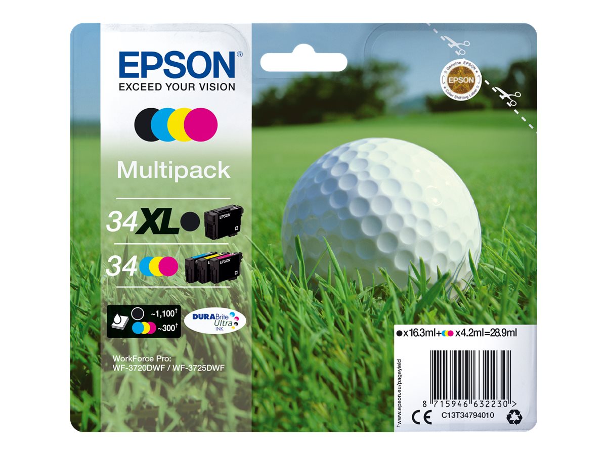 Epson 34 Multipack - Pack de 4 - preto, amarelo, azul cyan, magenta - original - Image 2