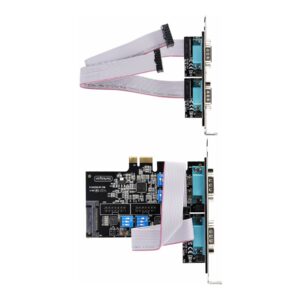 StarTech.com 4-Port Serial PCIe Card, Quad-Port PCI Express to RS232/RS422/RS485 (DB9) Serial Card, Low-Profile Bracket Incl., 16C1050 UART, TAA-Compliant, For Windows/Linux, TAA Compliant - Level-4 ESD Protection (PS74ADF-SERIAL-CARD) - Adaptador se