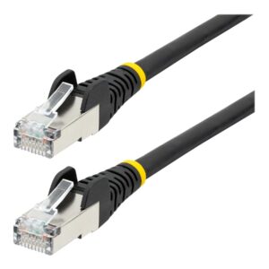 StarTech.com 50cm CAT6a Ethernet Cable - Black - Low Smoke Zero Halogen (LSZH) - 10GbE 500MHz 100W PoE++ Snagless RJ-45 w/Strain Reliefs S/FTP Network Patch Cord - cabo patch - 50 cm - preto