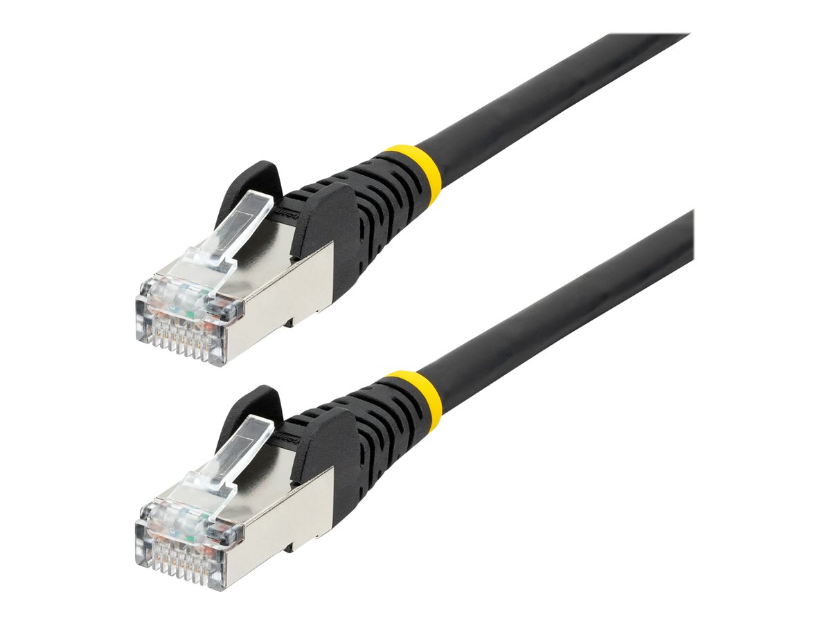 StarTech.com 50cm CAT6a Ethernet Cable - Black - Low Smoke Zero Halogen (LSZH) - 10GbE 500MHz 100W PoE++ Snagless RJ-45 w/Strain Reliefs S/FTP Network Patch Cord - cabo patch - 50 cm - preto
