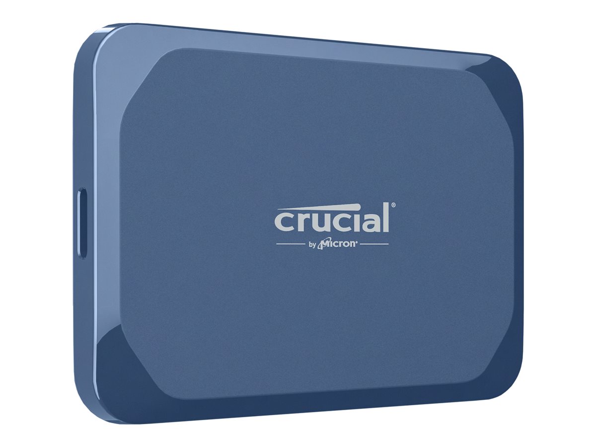 Crucial X10 - SSD - encriptado - 2 TB - externa (portátil) - USB 3.2 Gen 2x2 (USB C conector) - 256-bits AES - azul mate