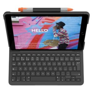 Logitech Slim Folio - teclado e pasta de folio - QWERTY - Nórdico (Dinamarquês/Finlandês/Norueguês/Sueco) - cinzento oxford Dispositivo de entrada