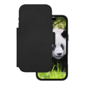 dbramante1928 Lynge - Capa flip cover para telemóvel - compatibilidade MagSafe - couro com granulação plena - preto - para Apple iPhone 17 Pro Max
