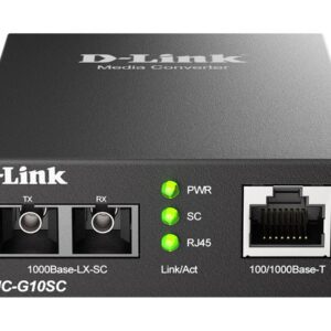 D-Link DMC G10SC - Conversor de media de fibra - 1GbE - 10Base-T, 100Base-TX, 1000Base-T, 1000Base-LX - RJ-45 / modo único SC - até 10 km